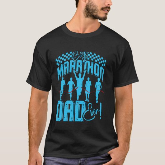 Papa BESTE MARATHONPAPA OOIT Hardlopen Grappige Ha T-shirt (Voorkant)
