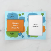 Papa beste vrienden verjaardag blauwe foto kaart (Binnen)