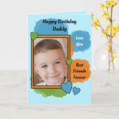 Papa beste vrienden verjaardag blauwe foto kaart (Gele Bloem)