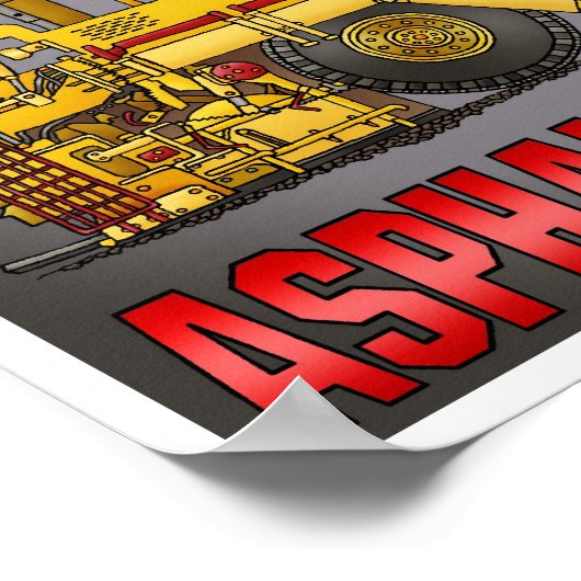 Papa bestuurt een sphalt-Poster voor plakmachines Poster (Hoek)