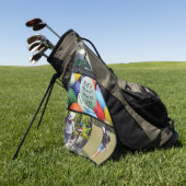 Papa beter dan Par Gepersonaliseerde Fotocollage Golfhanddoek (Groen)