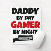 Papa bij dag Gamer bij nacht Muismat (Met muis)