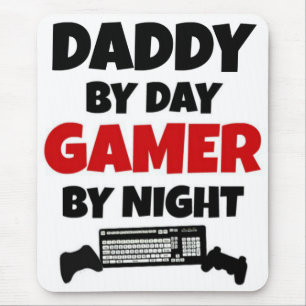 Papa bij dag Gamer bij nacht Muismat