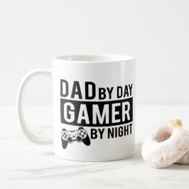 Papa bij dag gamer bij nacht word art koffiemok