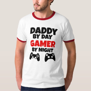Papa bij Day Gamer bij Night Funny Gamers T-shirt