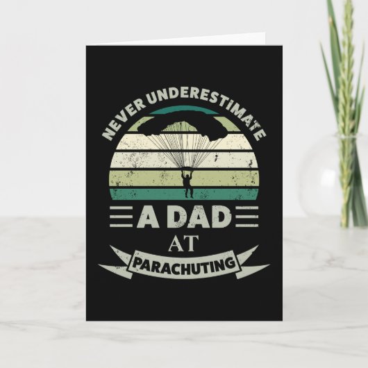 Papa bij Parachuting Funny Gift Fathers Day Mannen Kaart (Voorkant)