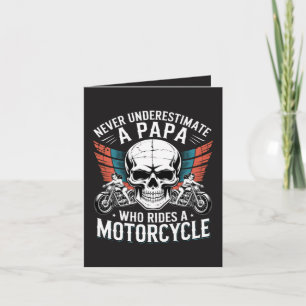 Papa Biker Die Een Motor Rijdt Feestdagen Kaart