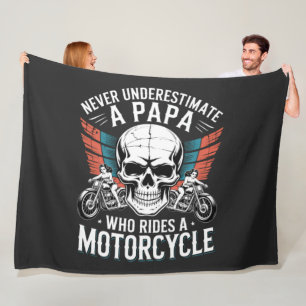 Papa Biker Die Een Motor Rijdt Fleece Deken