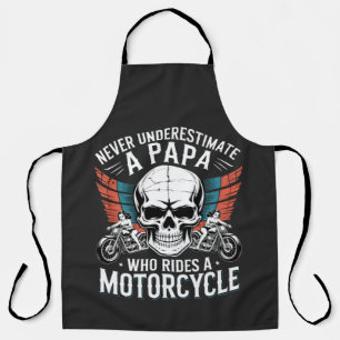 Papa Biker Die Een Motor Rijdt Schort