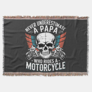 Papa Biker Die Op Een Motor Rijdt Deken
