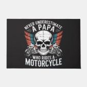 Papa Biker Die Op Een Motor Rijdt Deurmat (Voorkant)