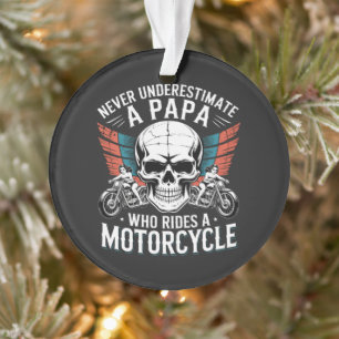 Papa Biker Die Op Een Motor Rijdt Ornament