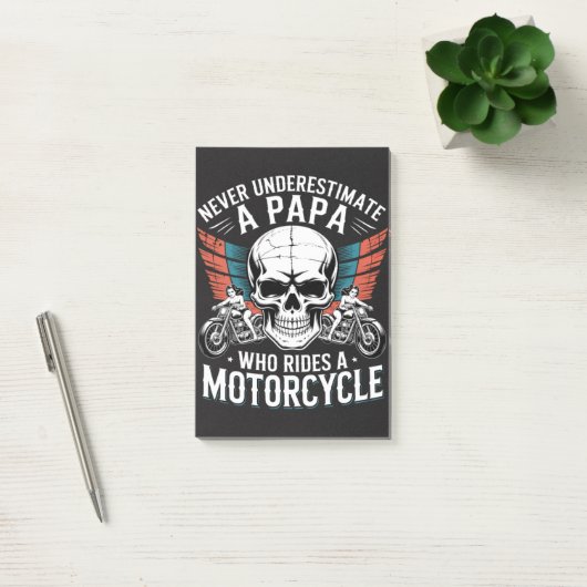 Papa Biker Die Op Een Motor Rijdt Post-it® Notes (Kantoor)