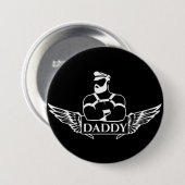 Papa (biker/leder) ronde button 7,6 cm (Voorkant /achterkant)
