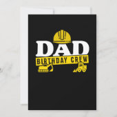 Papa Birthday Crew Construction Theme Bda Party Save The Date (Voorkant)