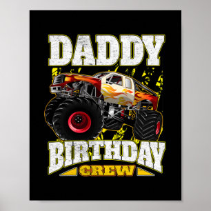 Papa Birthday Crew Monster Truck Poster