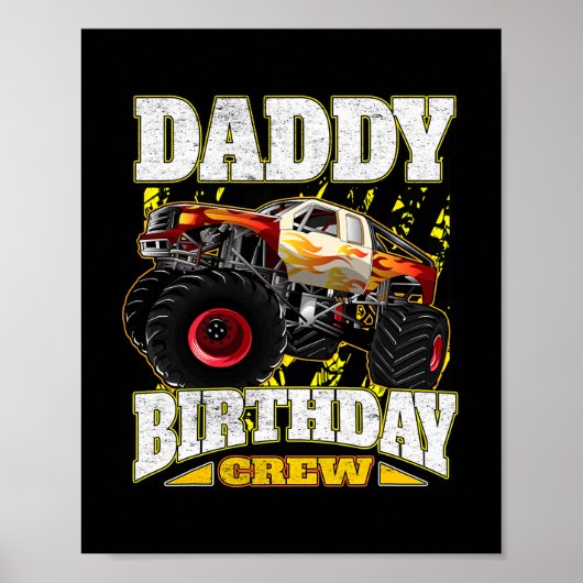 Papa Birthday Crew Monster Truck Poster (Voorkant)