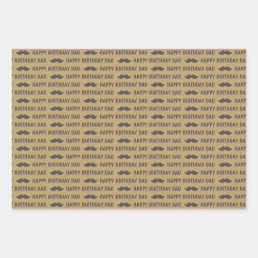 Papa Birthday Wrapping Paper Flat Sheet Set 3 (Voorkant 3)