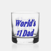 Papa blauw half tekst Vaderdag Whisky Glas (Achterkant)