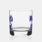 Papa blauw half tekst Vaderdag Whisky Glas (Links)