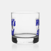 Papa blauw half tekst Vaderdag Whisky Glas (Rechts)