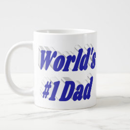 Papa blauw halve tekst grote koffiekop