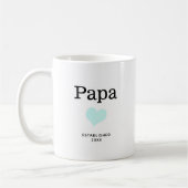 Papa, blauw hart, Single Photo Custom Koffiemok (Links)