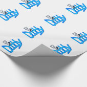 Papa Blauwe Baby Cadeaupapier (Hoek)