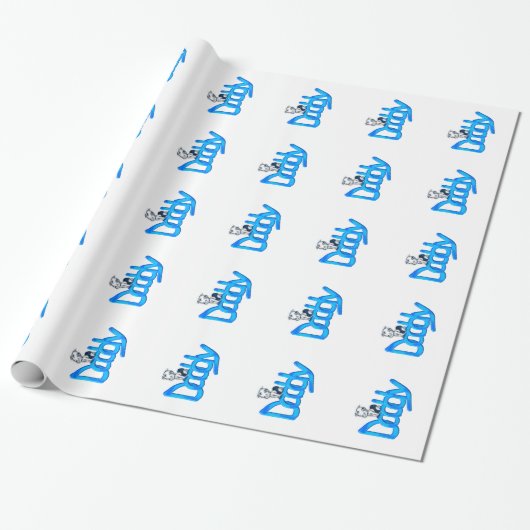 Papa Blauwe Baby Cadeaupapier (Uitgerold)