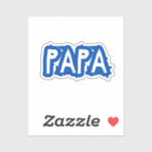 Papa | Blauwe papa-bubbelletters Sticker (Vel)