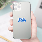 Papa | Blauwe papa-bubbelletters Sticker (Telefoon)
