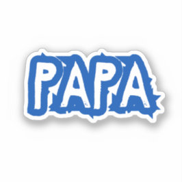 Papa | Blauwe papa-bubbelletters Sticker