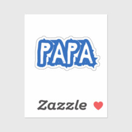 Papa | Blauwe papa-bubbelletters Sticker