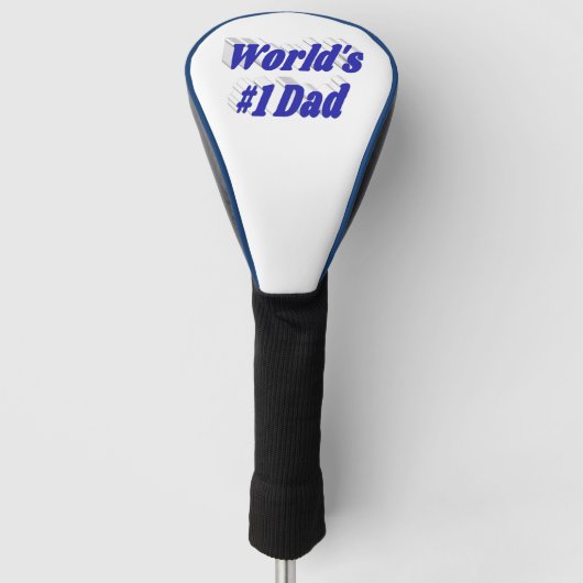Papa blauwe tekst golfheadcover (Voorkant)