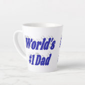 Papa blauwe tekst Vaderdag Latte Mok (Linkerhoek)