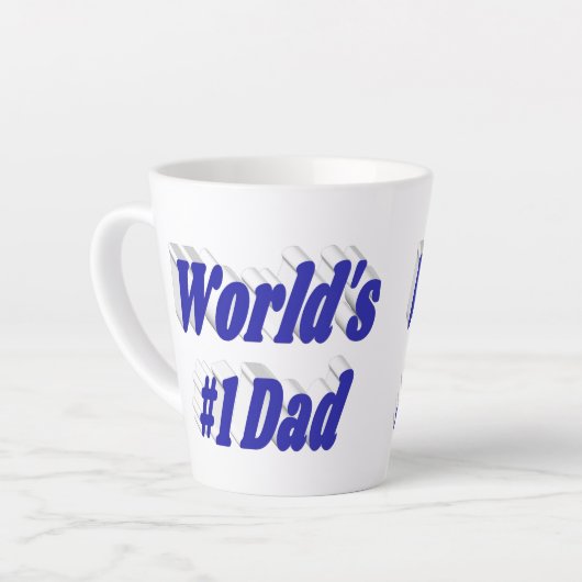 Papa blauwe tekst Vaderdag Latte Mok (Linkerhoek)