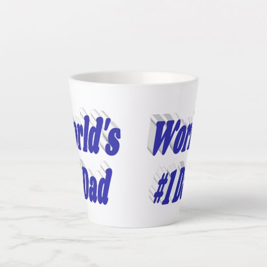 Papa blauwe tekst Vaderdag Latte Mok (Voorkant)