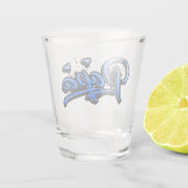Papa blue Heart Graffiti Schnapsglas Glas (Achterkant)