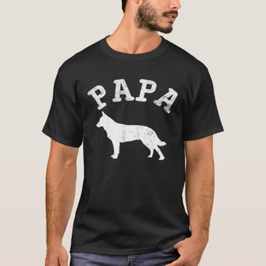 Papa Blue Heeler voor papa T-shirt (Voorkant)