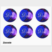 Papa Blue Paars Roos Sticker (Vel)