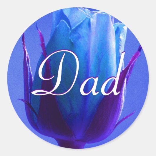 Papa Blue Roos Sticker (Voorkant)