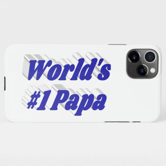 Papa blue text iPhone case Hoesje (Achterkant horizontaal)