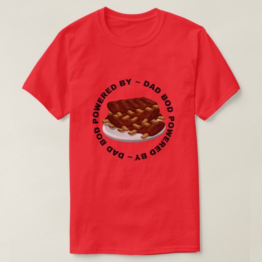 Papa Bod aangedreven door BBQ T-shirt (Design voorkant)