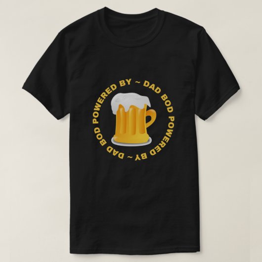 Papa Bod aangedreven door bier T-shirt (Design voorkant)