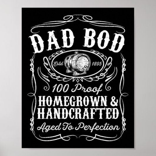 Papa Bod Grappige Whiskey Bourbon Lover Vaders Dag Poster (Voorkant)