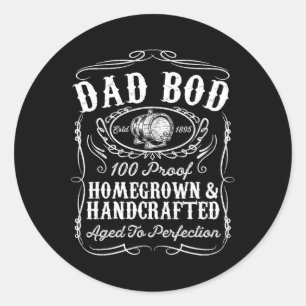 Papa Bod Grappige Whiskey Bourbon Lover Vaders Dag Ronde Sticker