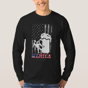 Papa Bod Merica Verenigde Staten Drink Amerikaanse T-shirt