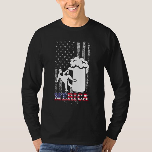 Papa Bod Merica Verenigde Staten Drink Amerikaanse T-shirt (Voorkant)