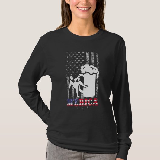 Papa Bod Merica Verenigde Staten Drink Amerikaanse T-shirt (Voorkant)