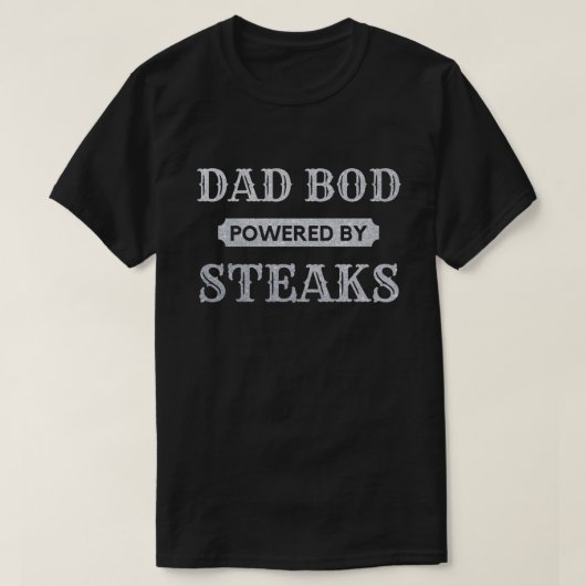 Papa Bod met Steaks Glitter T-Shirt (Design voorkant)